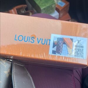 Louis Vuitton Orange Gift Box with Blue Text